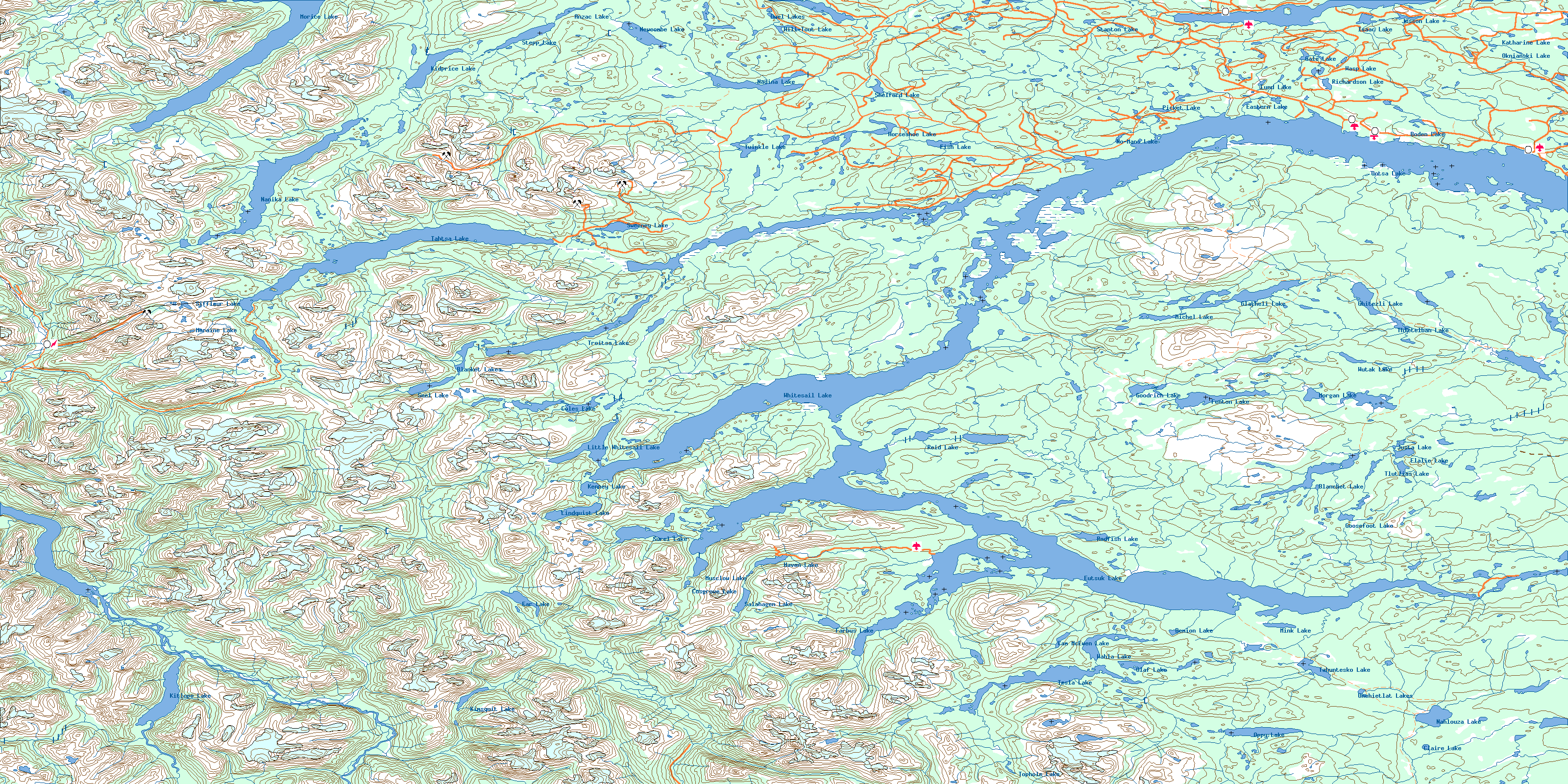 Free Topographic Lake Maps Whitesail Lake Topo Map Free Online, NTS 093E, BC