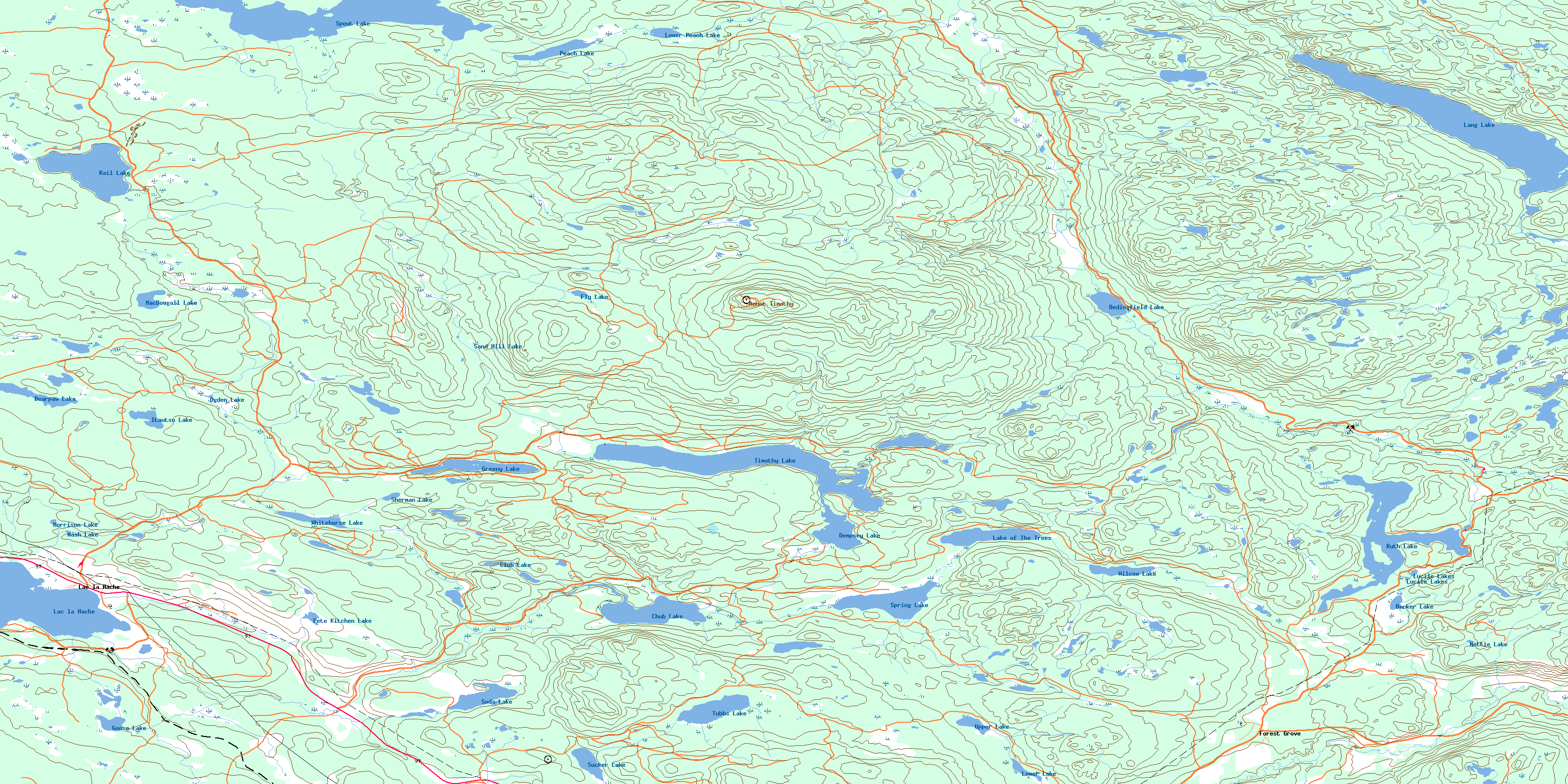 Lac La Hache Bc Map Lac La Hache Bc Free Topo Map Online - 092P14 At 1:50,000