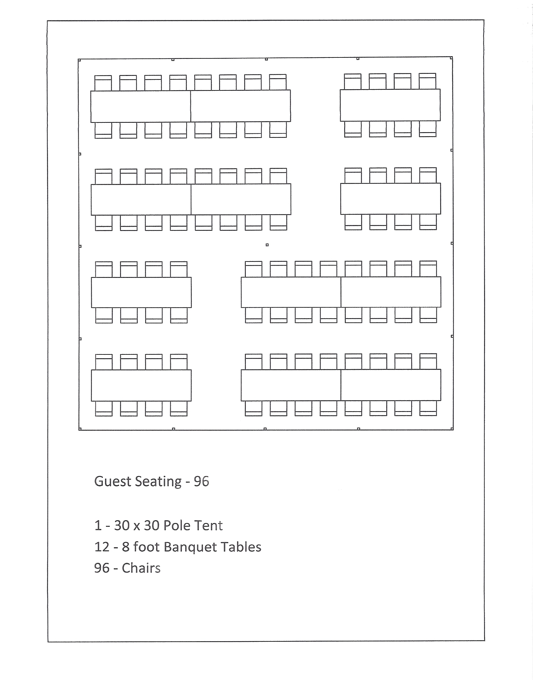 30 x 30 Pole Tent Seating Arrangements