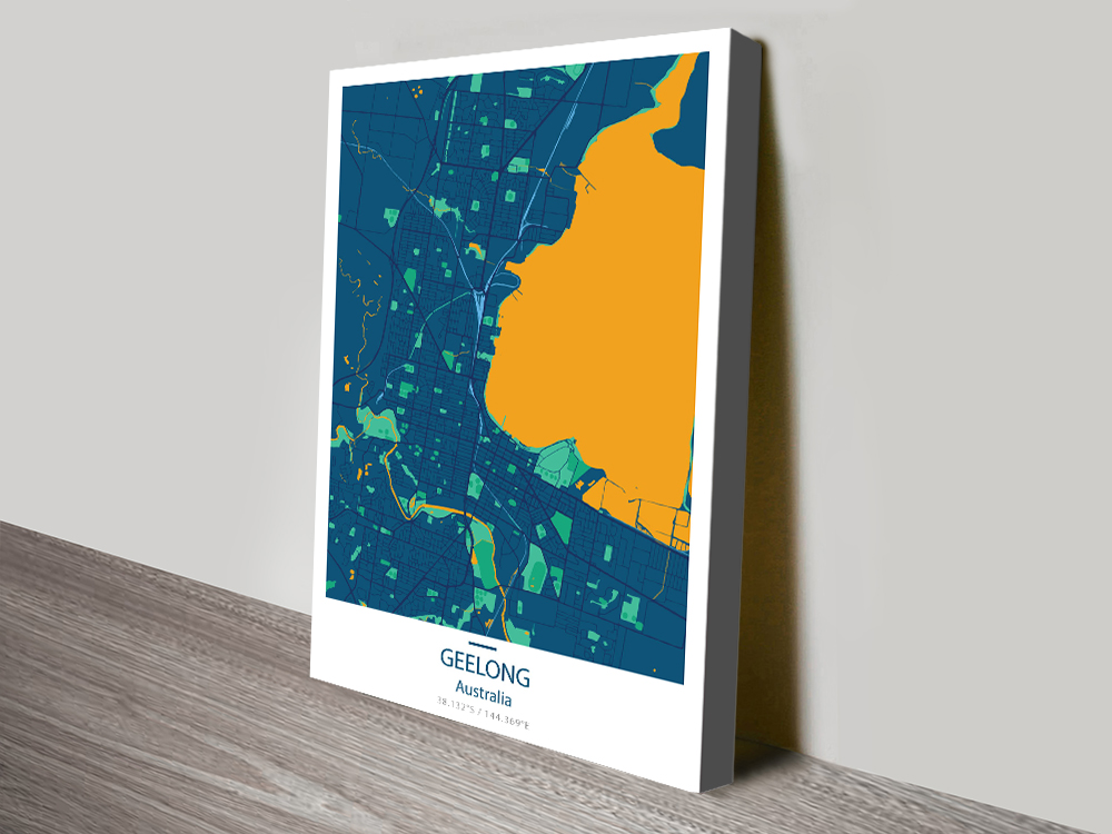 Buy Geelong City Street Map Canvas Art Pictures & Prints Australia