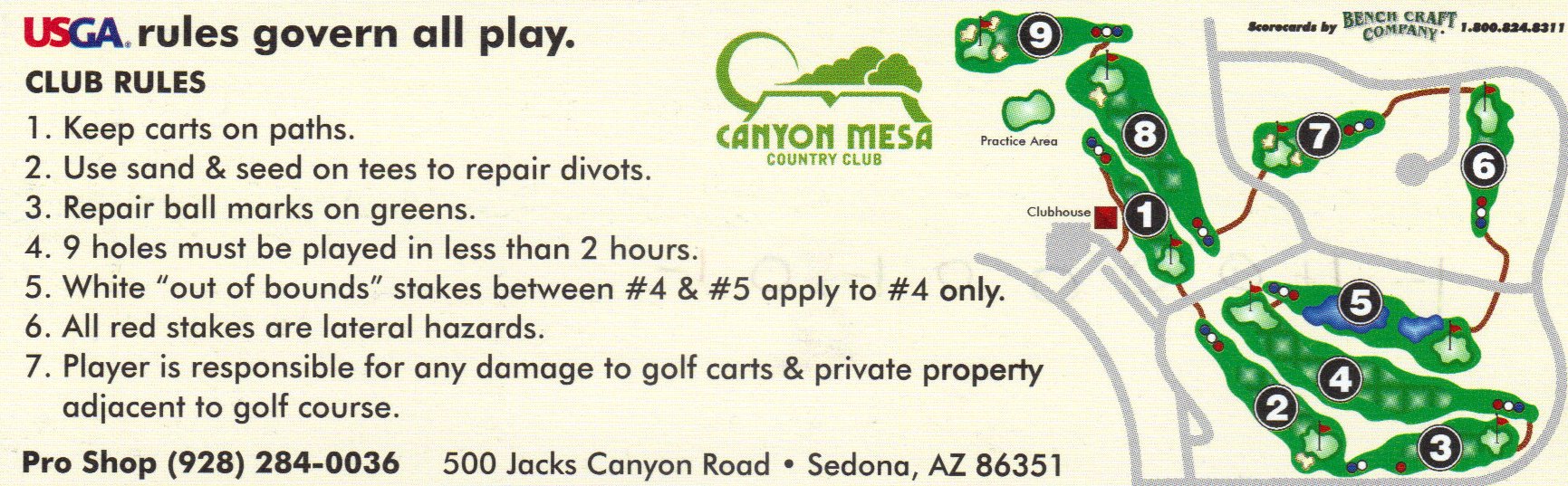 Scorecard Canyon Mesa Country Club