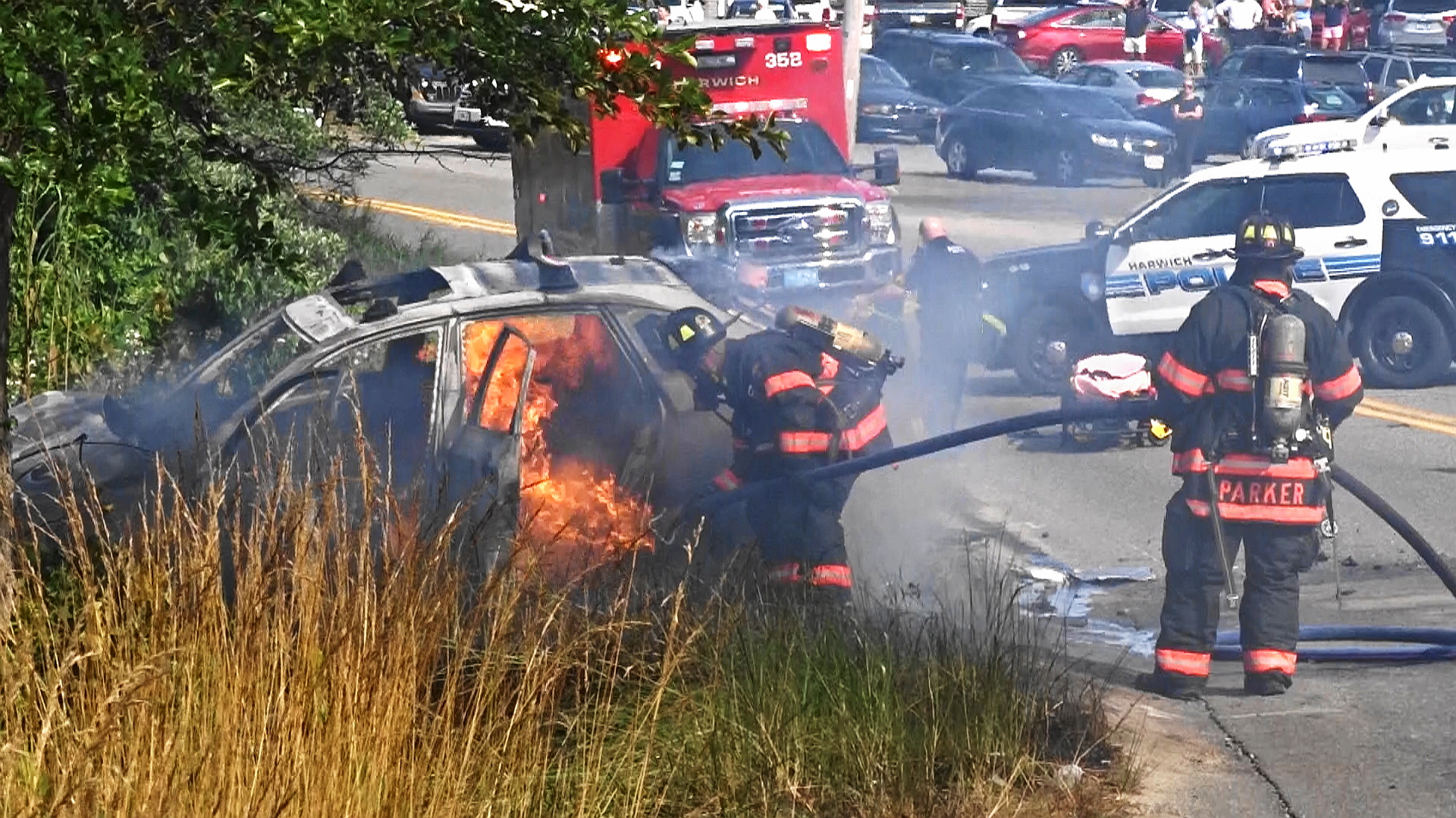 VIDEO Fiery crash in Harwich