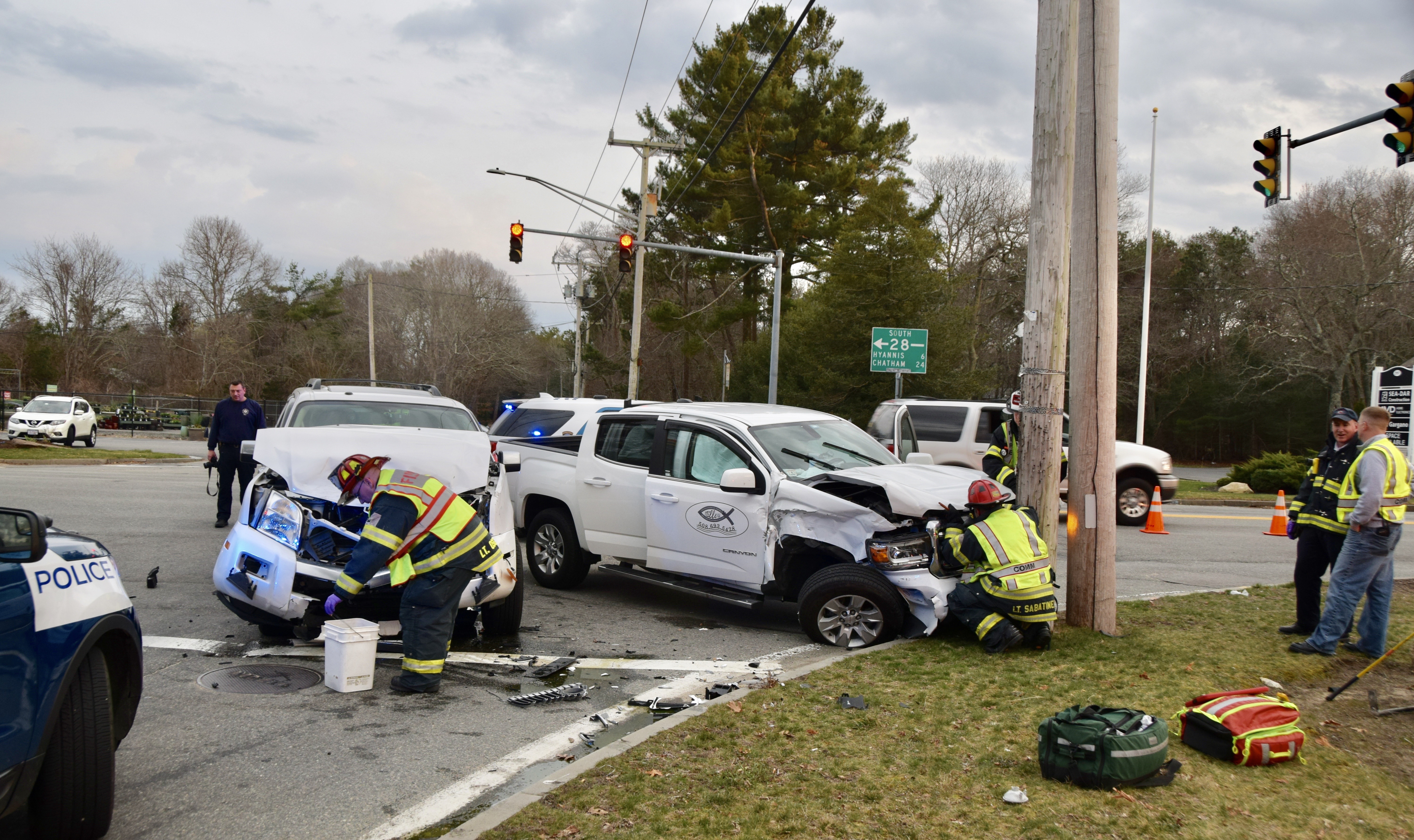 Osterville crash sends three to hospitals