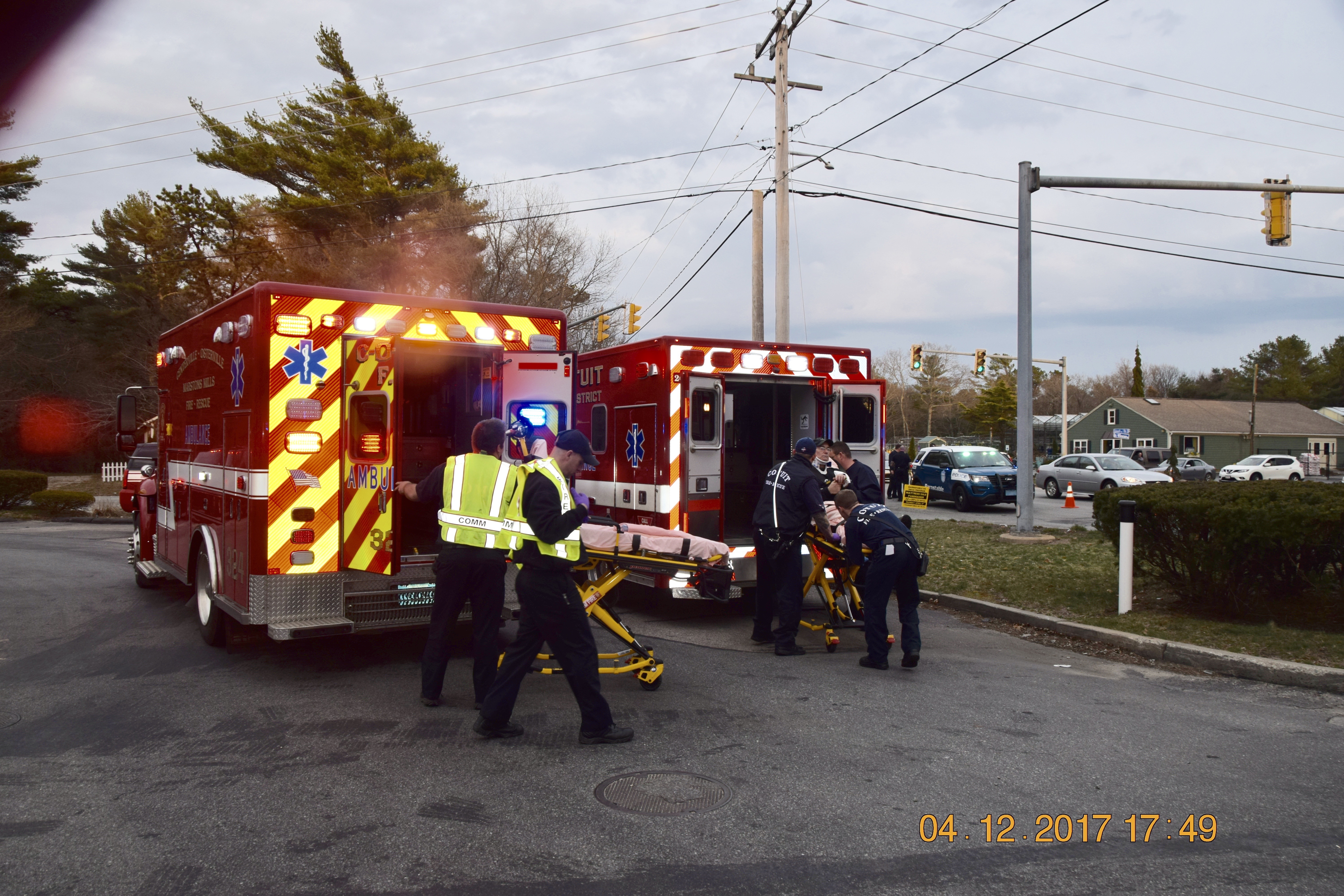 Osterville crash sends three to hospitals