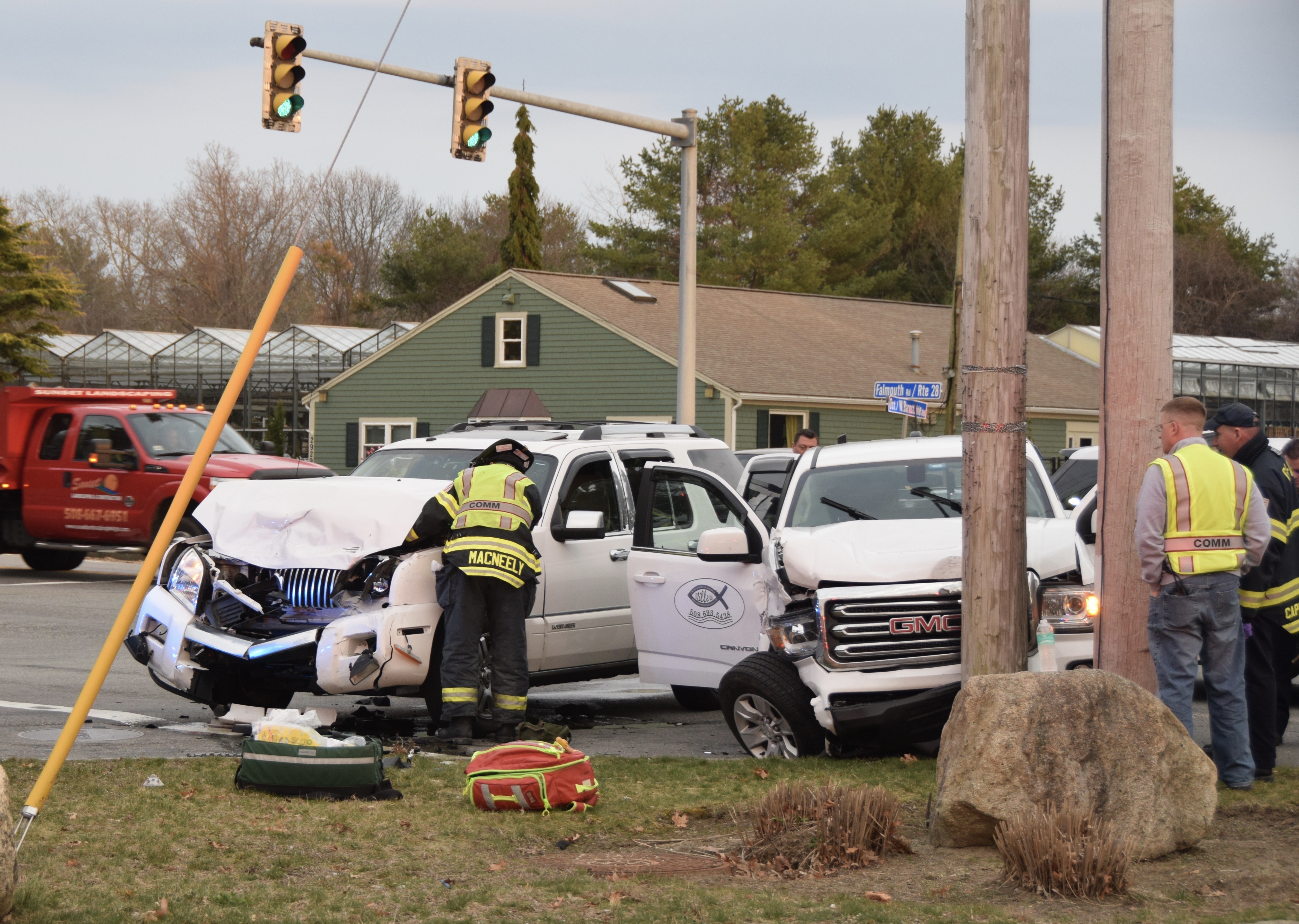 Osterville crash sends three to hospitals