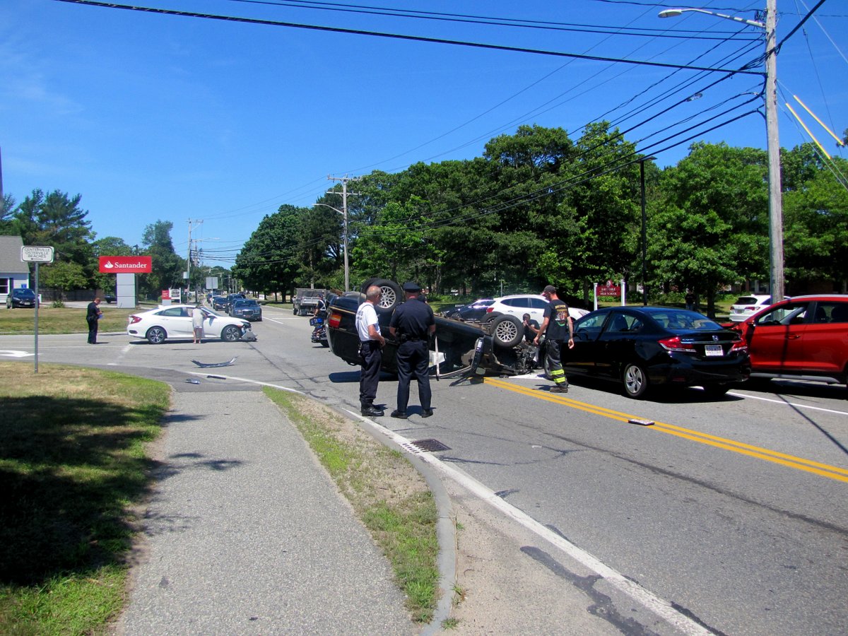 Rollover crash in Hyannis