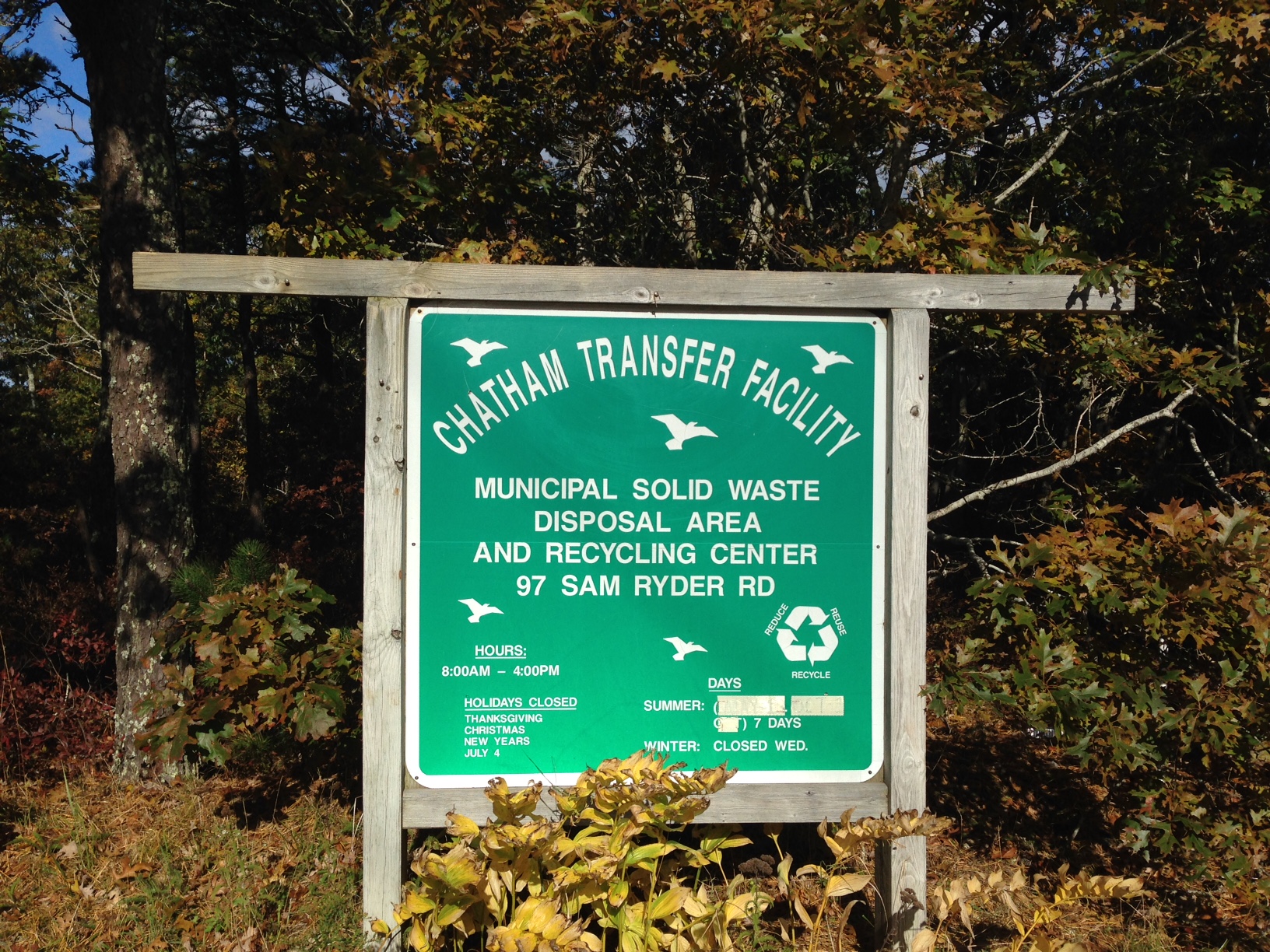 Chatham Transfer Station Closed Easter Sunday