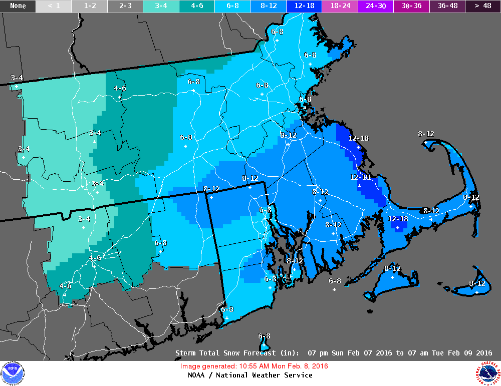 Blizzard Warning in Place for Cape Cod; Heavy Snow to Fall Through Early Evening