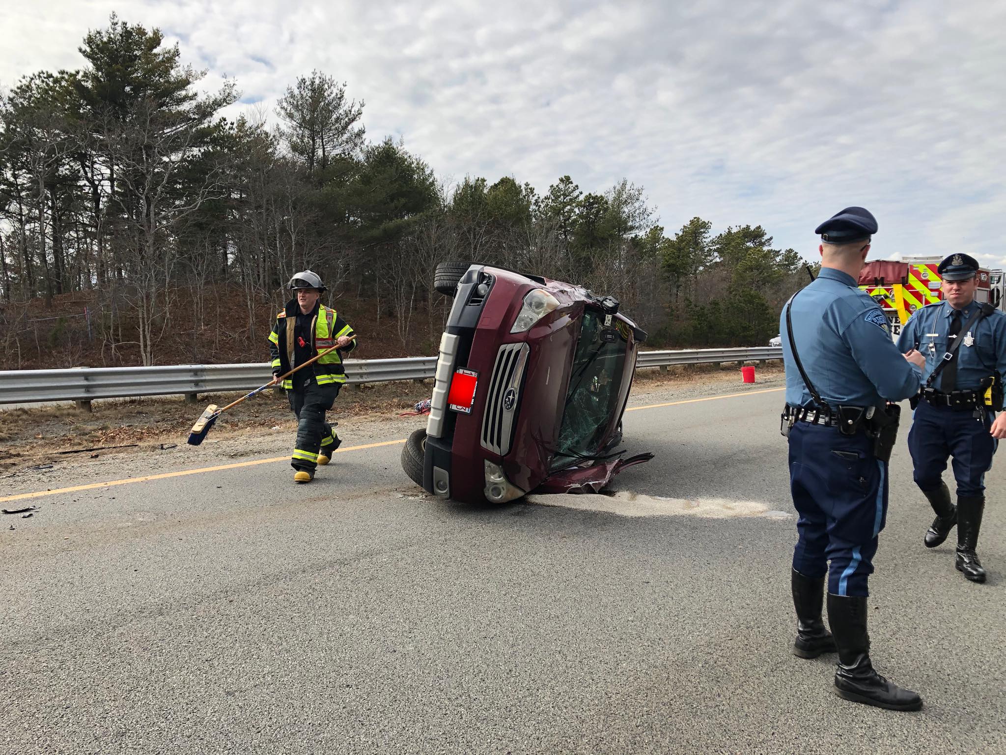 Rollover crash reported on Route 6 before Sagamore Bridge