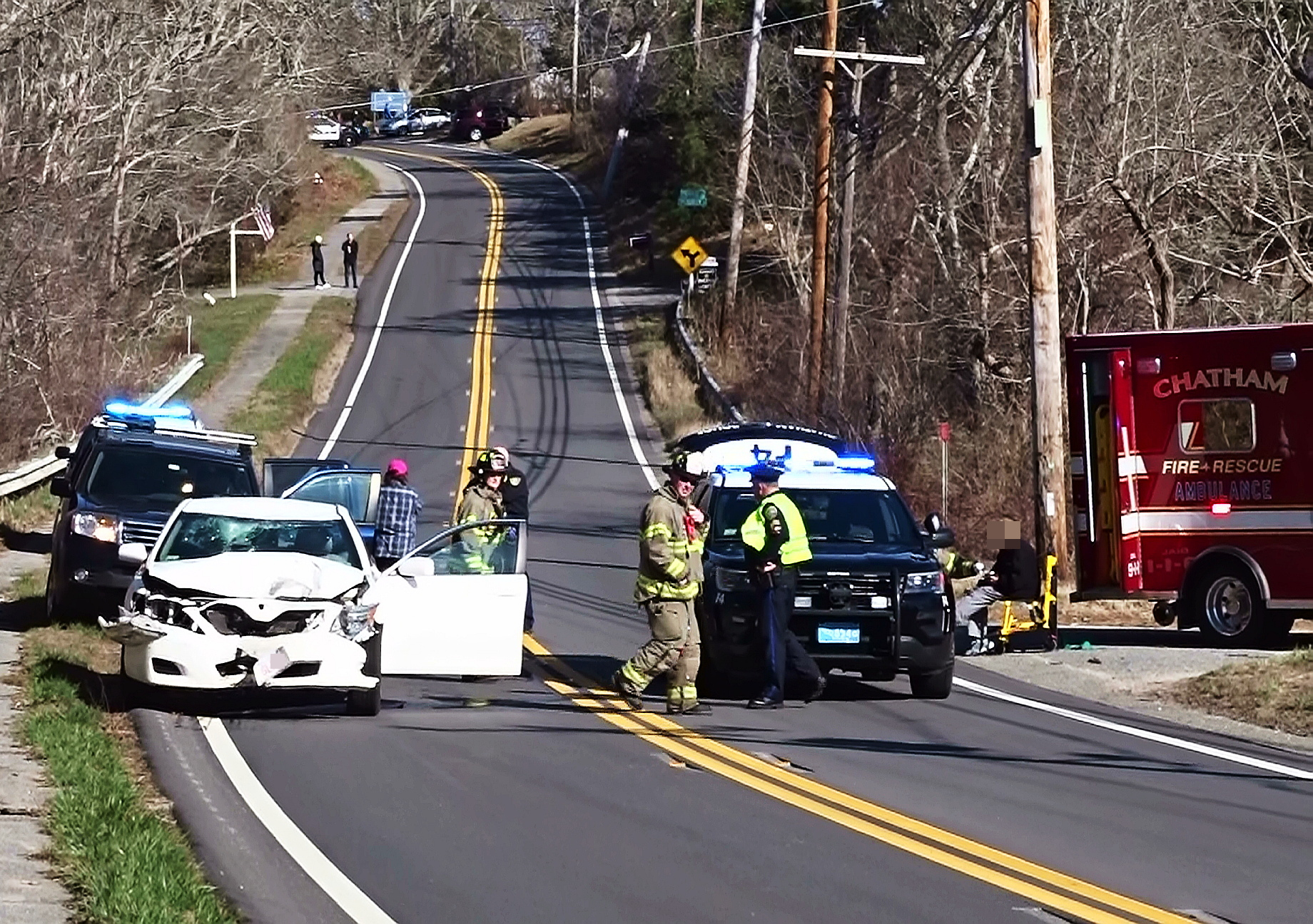 Video Car vs pole crash closes section of Route 28 in Chatham