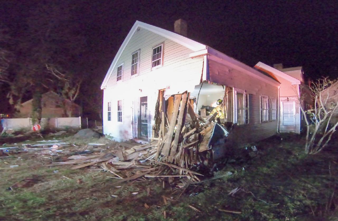 Driver airlifted, family displaced after car slams into house in