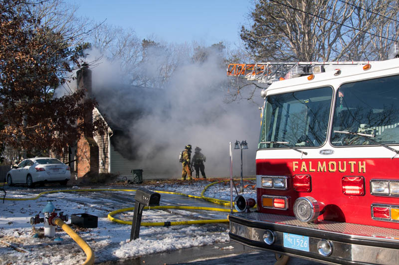 Fully involved house fire in Falmouth