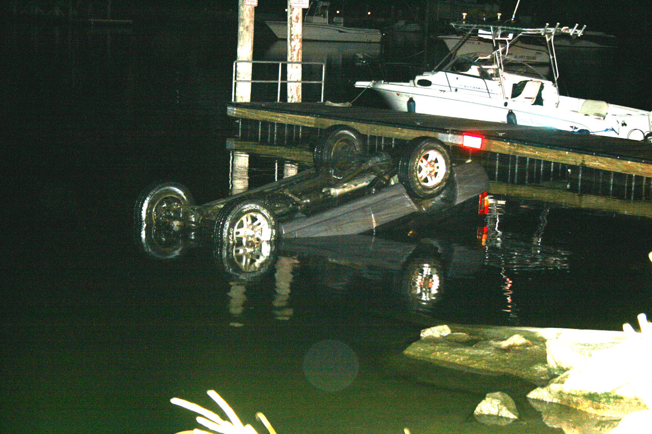 Jeep found submerged at Falmouth boat ramp