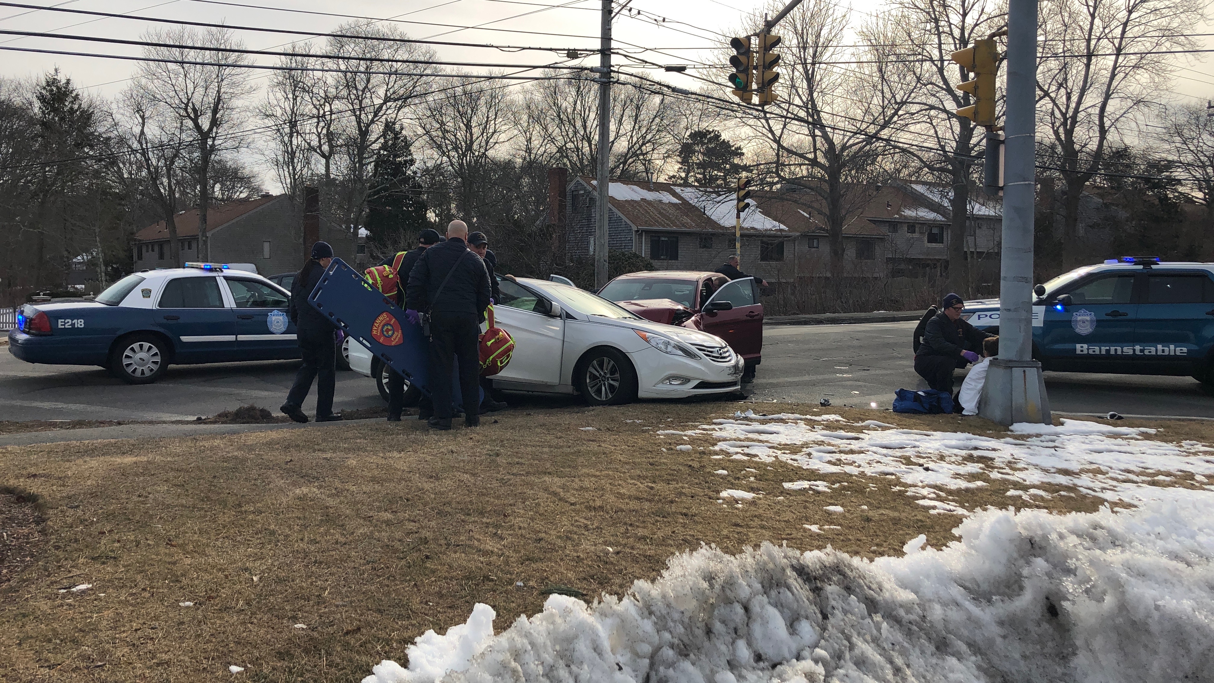 Two injured in Hyannis crash