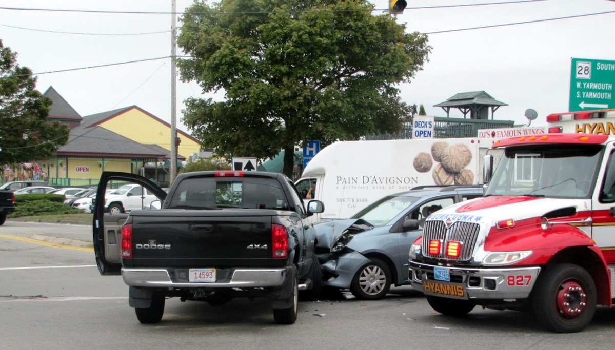 Two injured in crash at major Hyannis intersection