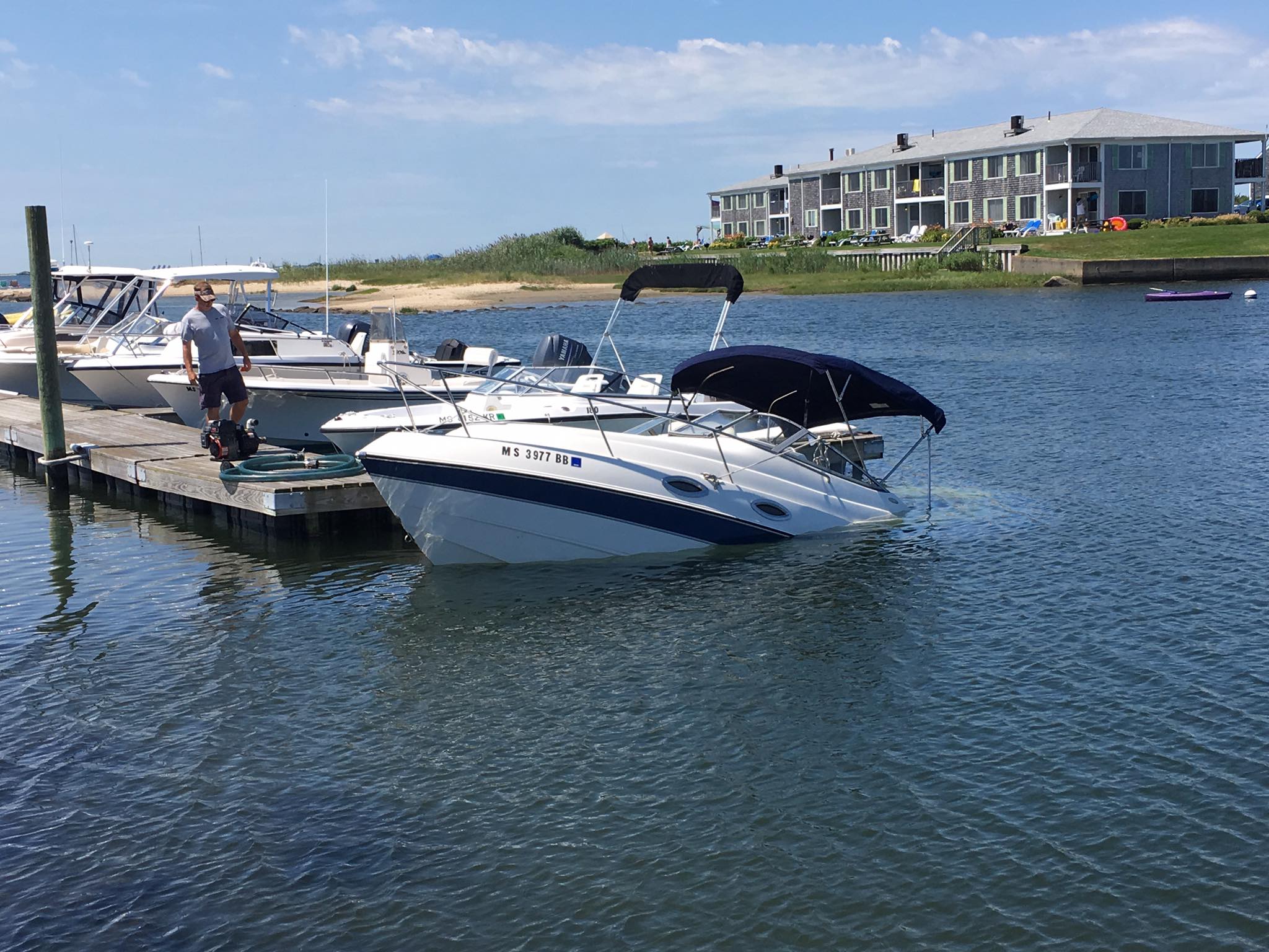 Yarmouth DNR assists sunken boat