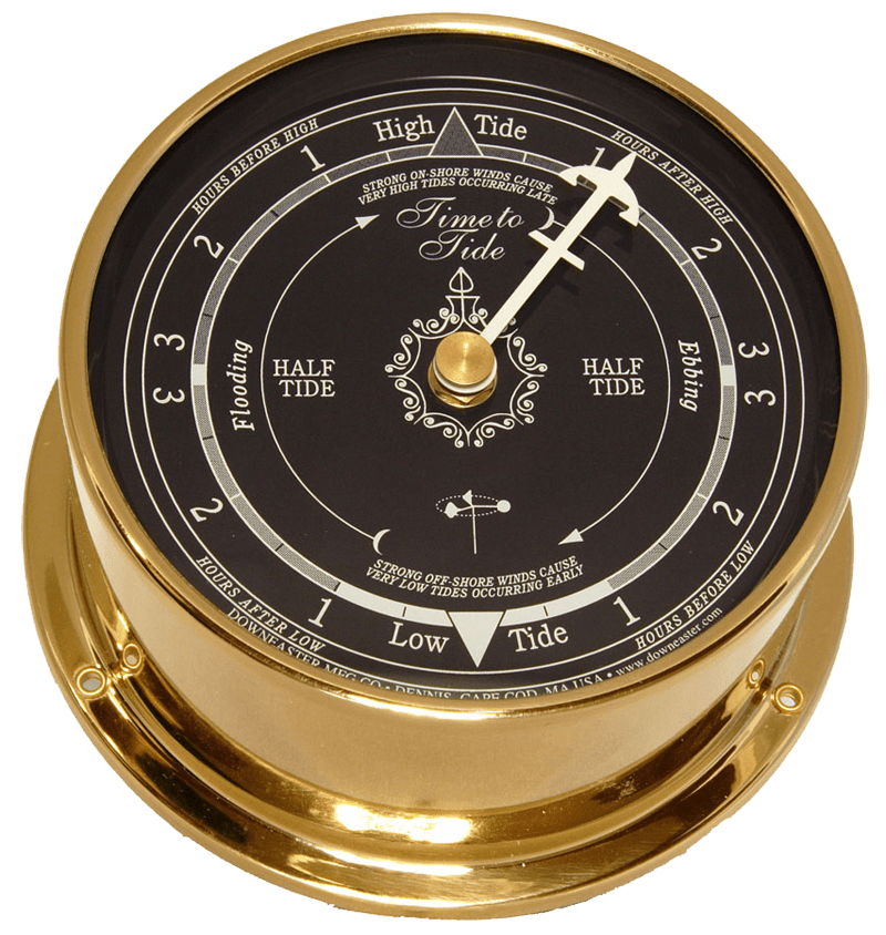 CCL Downeaster Tide Clock, Blue Face, Brass Case Cape Cod Lanterns