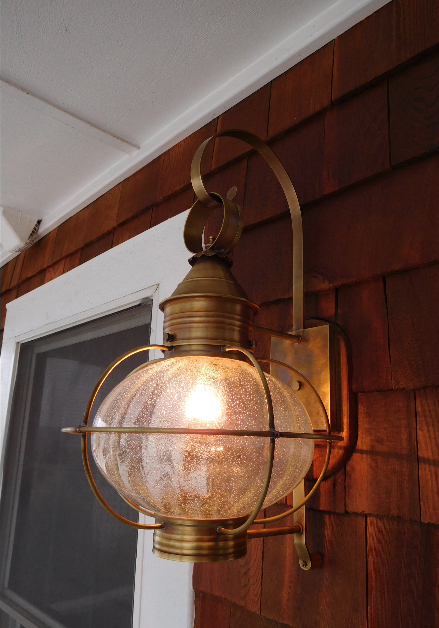 CCL2541 10" Glass Onion Wall Lantern Caged Cape Cod Lanterns