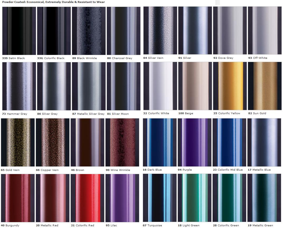 Powder Coated Colors