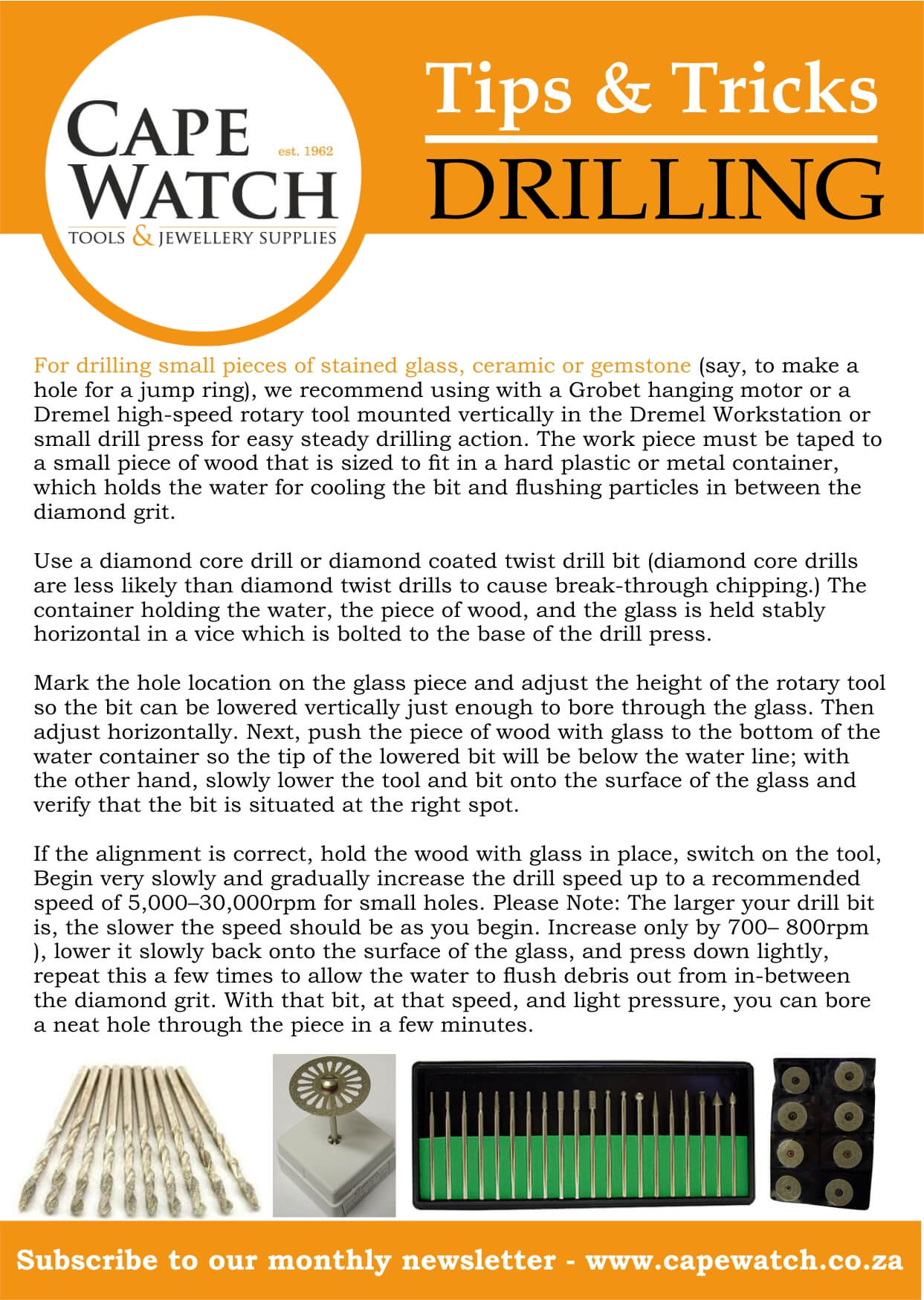 Cape Tools & Jewellery Supplies | Drilling Tips and Tricks