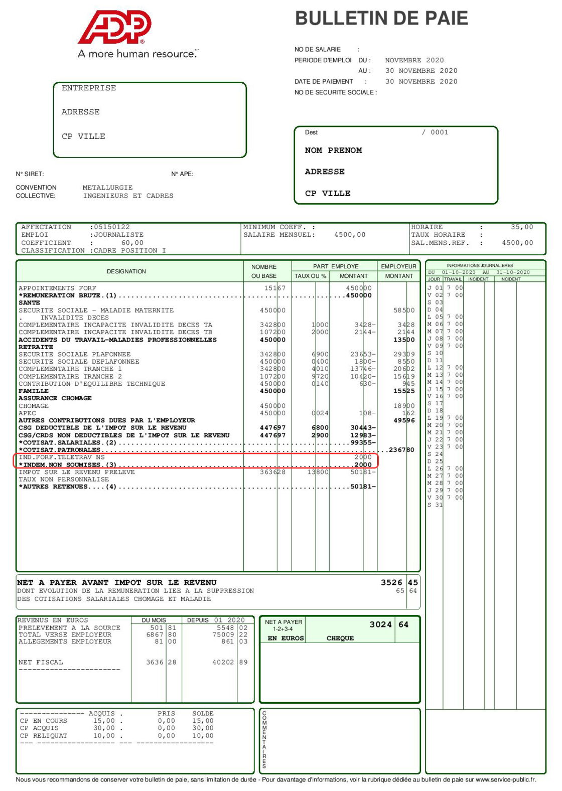Télétravail où trouver l’indemnité forfaitaire sur votre fiche de