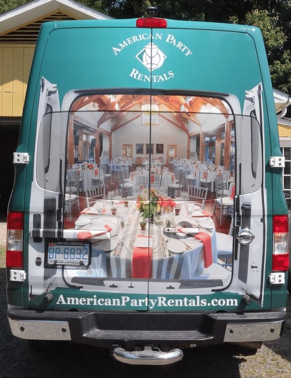 American Party Rental Van Capital Wraps