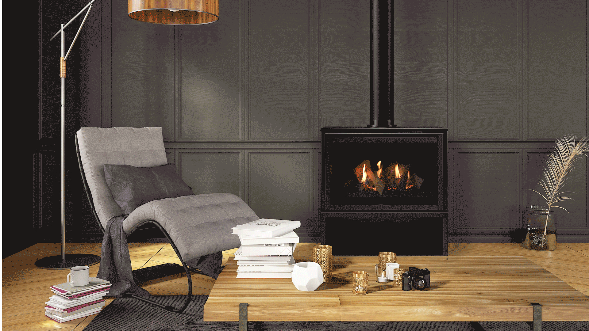 Ruby Freestanding Gas Fireplace & CAPO Fireside