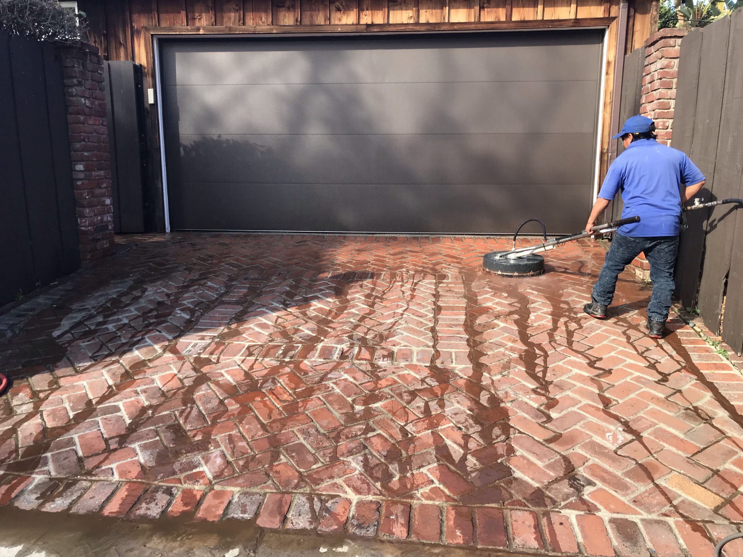 Pressure Washing a Brick Driveway in Encino, CA Curb Appeal Power Clean