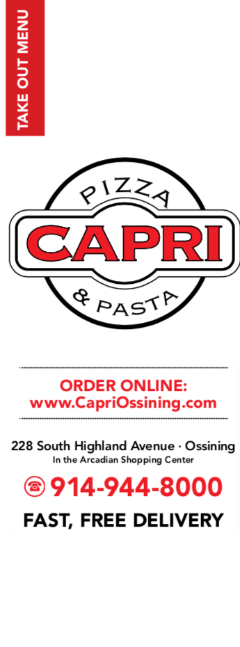 Menu Capri Pizzeria Italian Ossining, NY