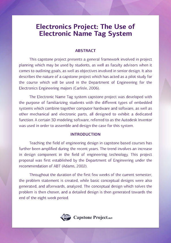 Example Of A Capstone Project Paper