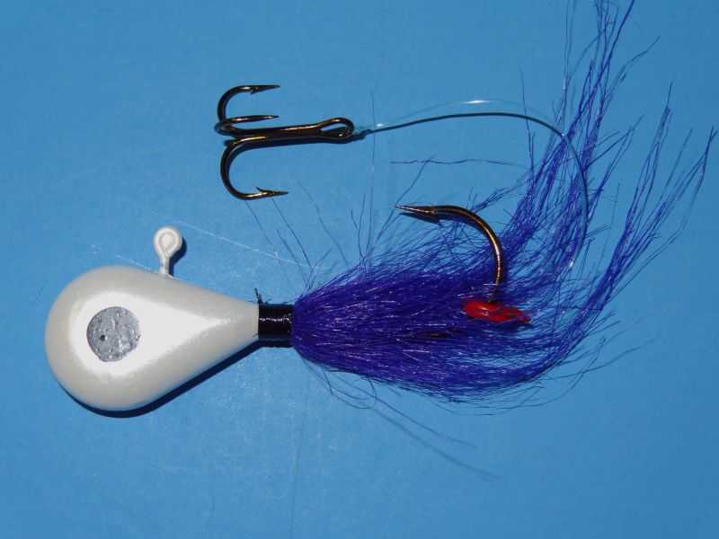 Pearl head, Dark Purple tail 102 Killer Jigs Captain Hooks