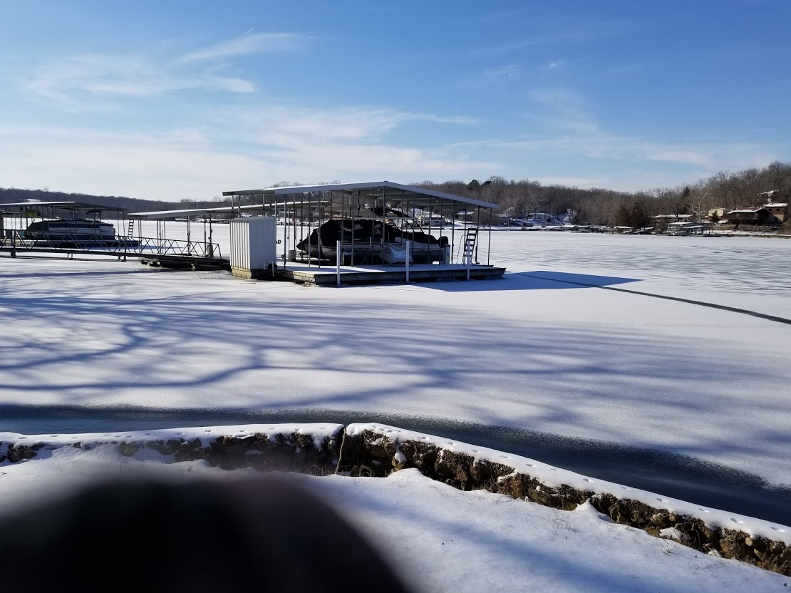 Ice creeps into the Lake of the Ozarks Sailing rita with captain jeffrey