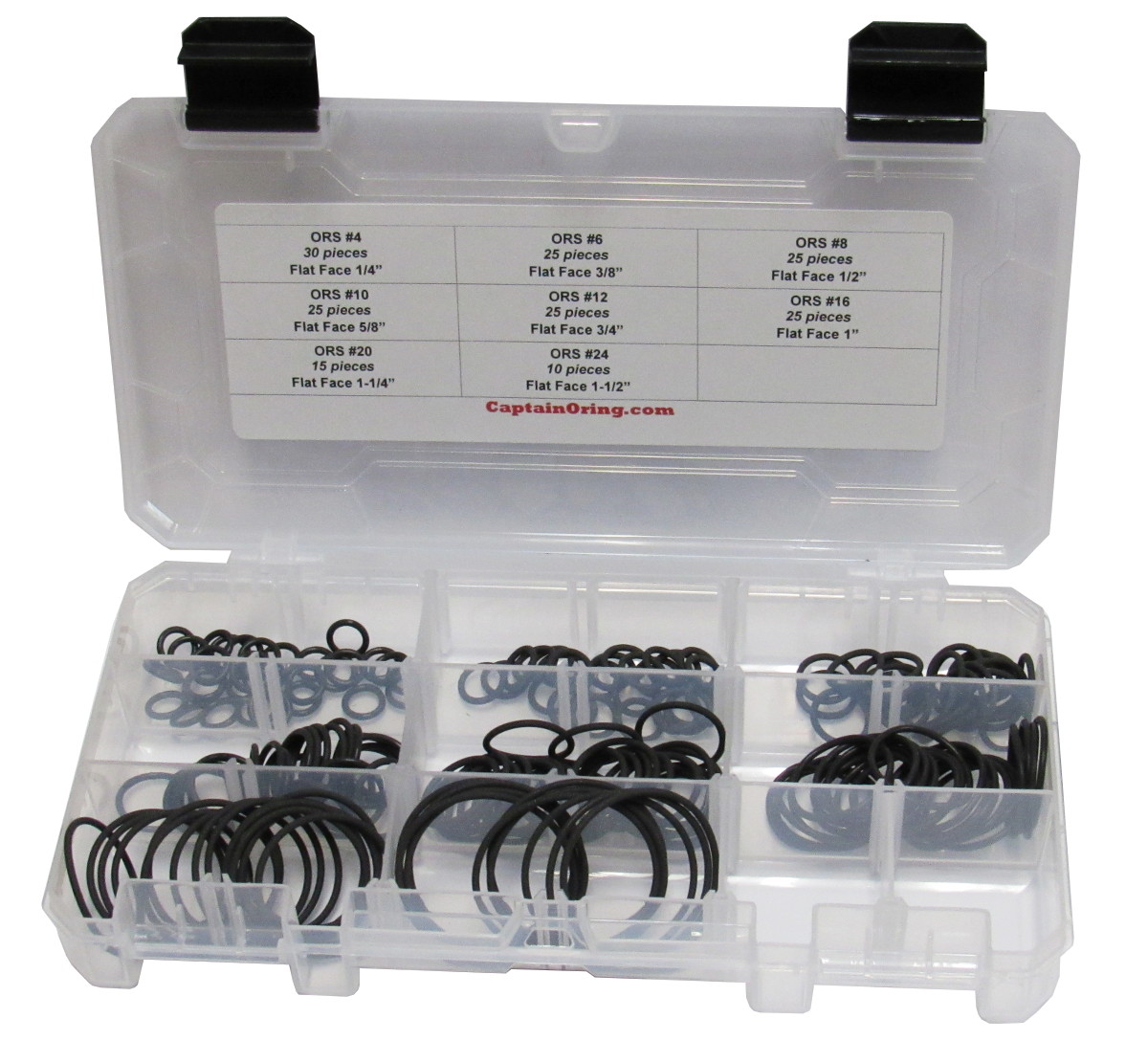 SINOCMP ORS/ORFS Hydraulic ORing Seal Kit Flat Face Fitting Buna 90