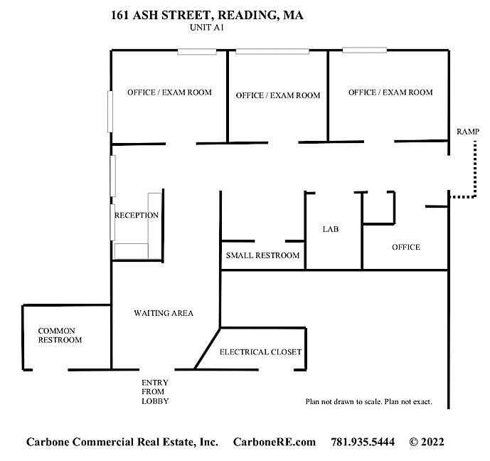 Medical Office For Lease at 161 Ash Street, Reading, MA 01867 Carbone