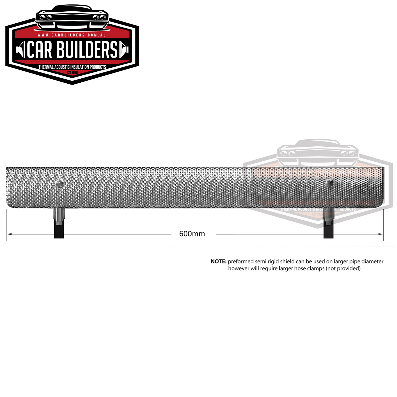 exhaust heat shield kit, hot exhaust, cool car, heat protection, exhaust pipe protection, embossed