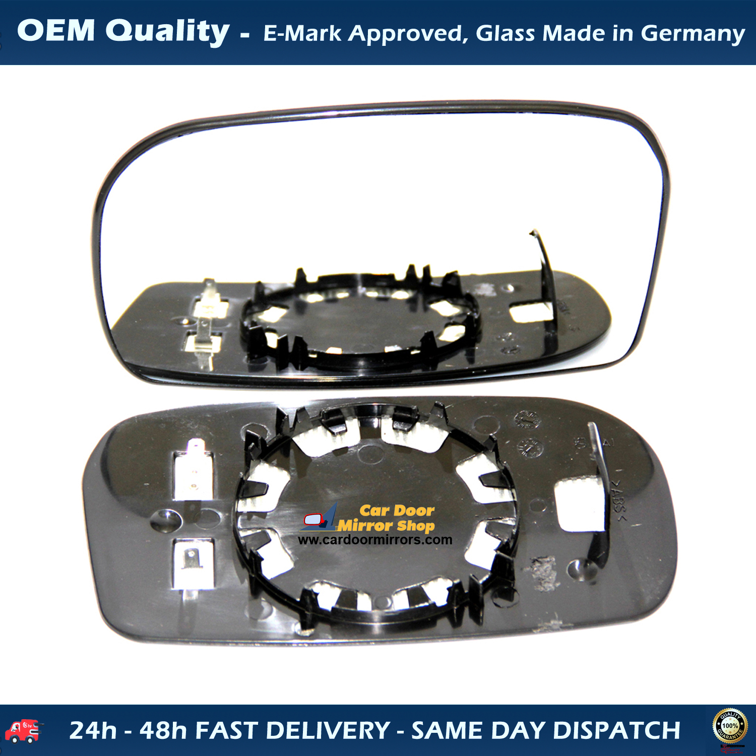 Honda Civic Wing Mirror Glass With baseHeated, Silver,RH Side,2002 to