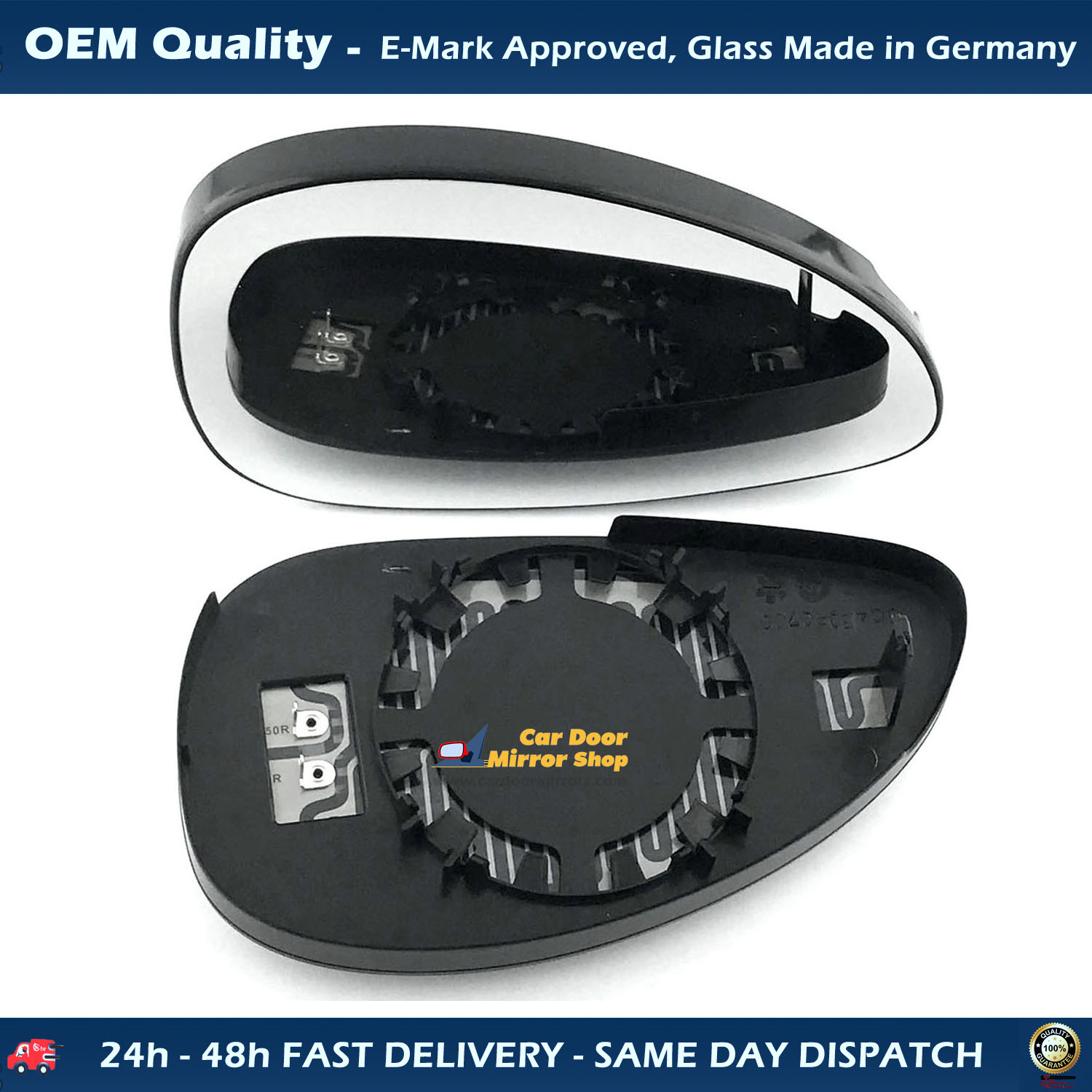 Citroen C4 Wing Mirror Glass With Base plate, Heated Silver, LHS, 2004