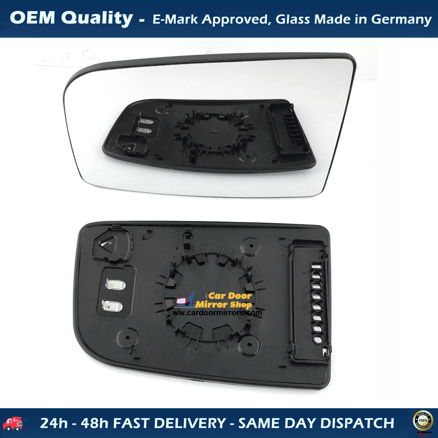 Mercedes Sprinter wing Mirror Glass With BaseHeated, Silver, RHS, 2012