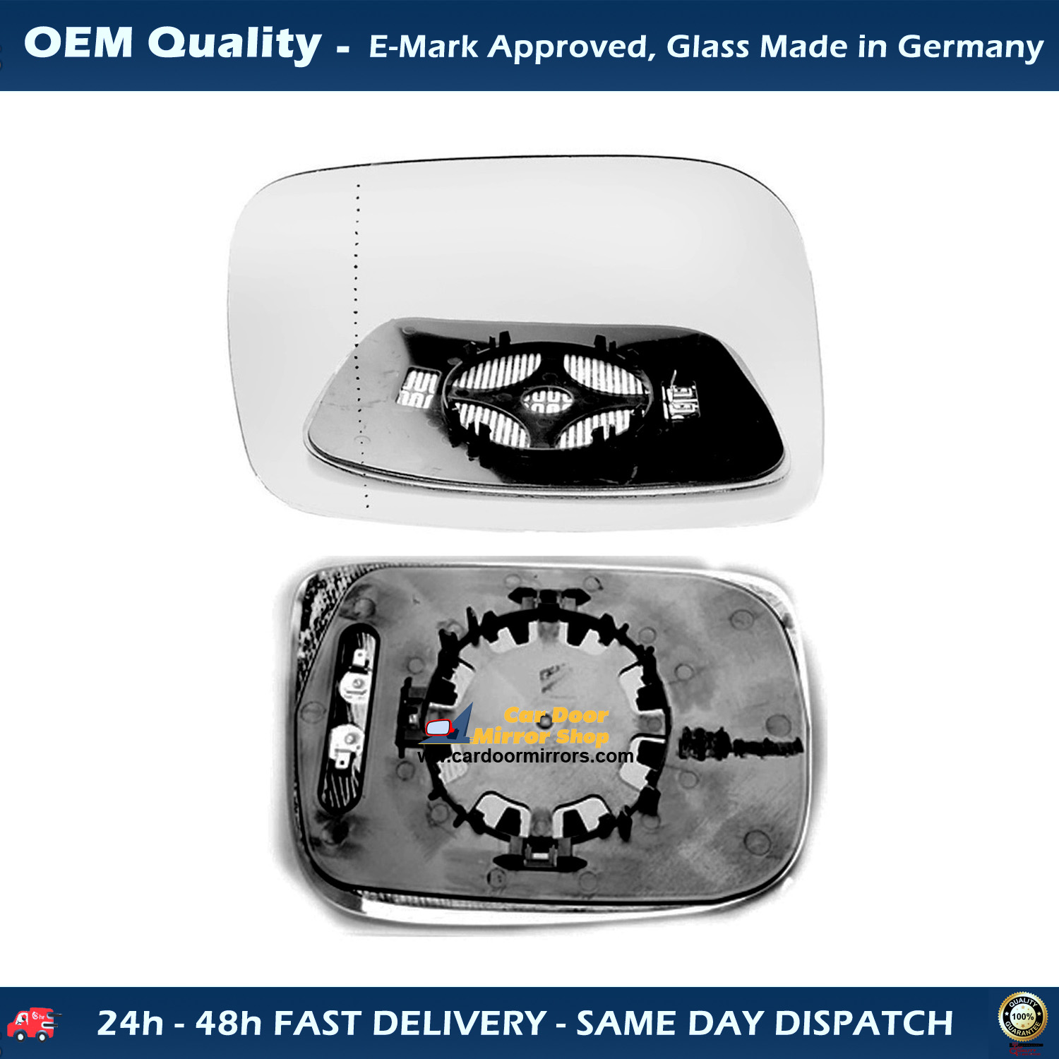 Volvo XC60 Wing Mirror Glass With Base Heated, Silver, Aspheric, RHS