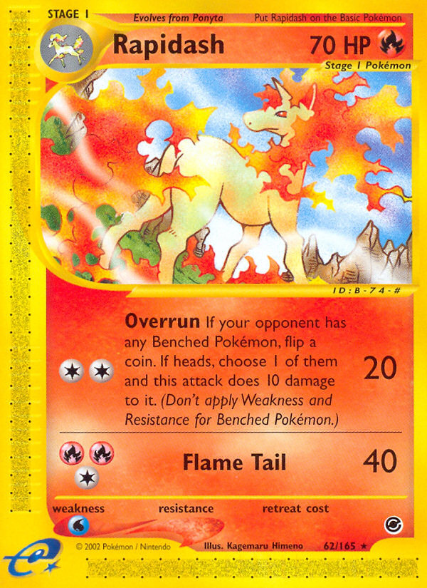 Rapidash 62/165 ESeries Expedition Rare Pokemon Card NEAR MINT TCG