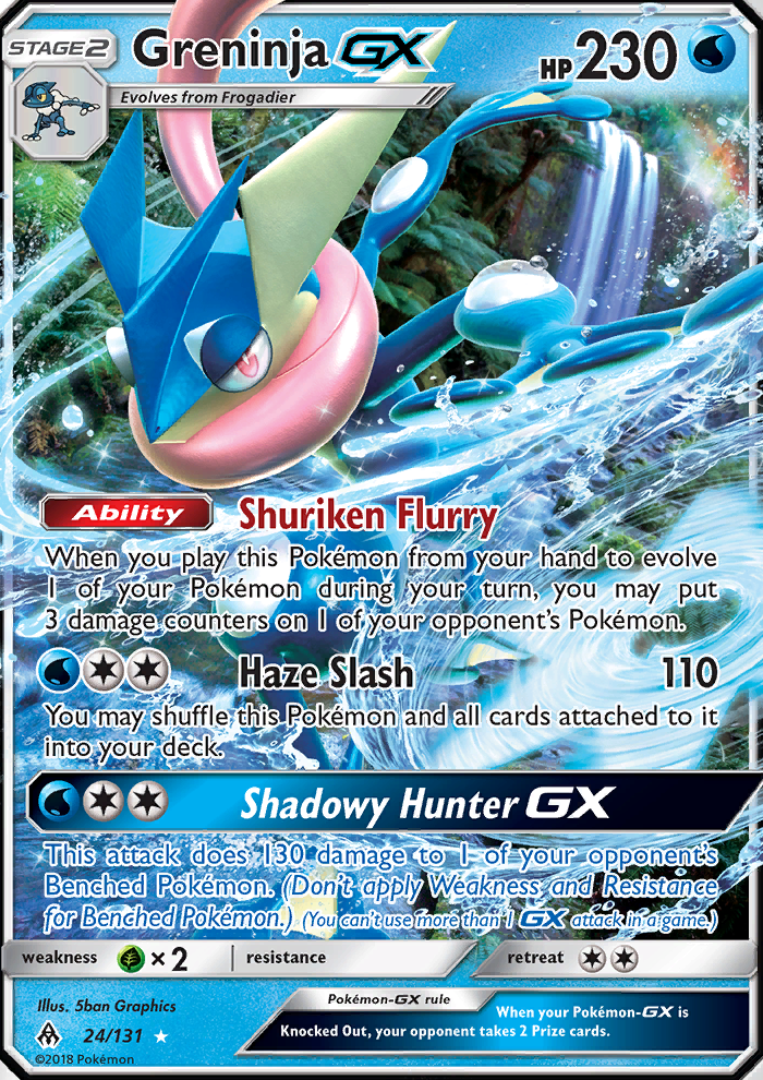 Greninja GX 24/131 SM Forbidden Light Holo Ultra Rare Pokemon Card NEAR MINT TCG