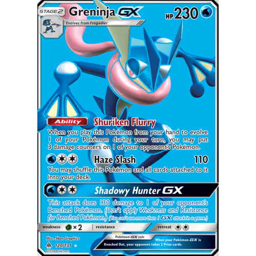 Greninja GX 120/131 SM Forbidden Light Holo Full Art Ultra Rare Pokemon Card NEAR MINT TCG