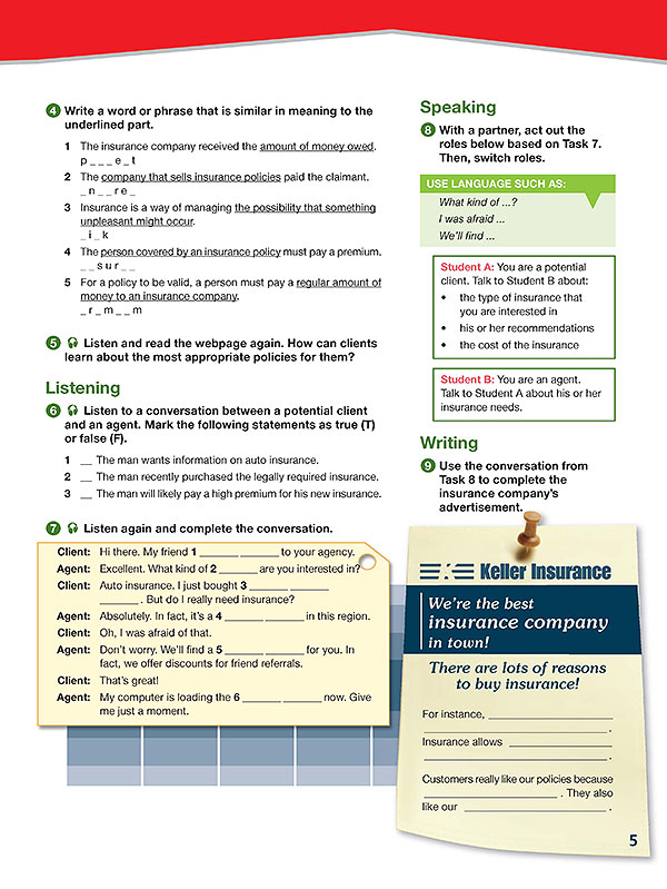 Career Paths Insurance English for Specific Purpose (ESP)