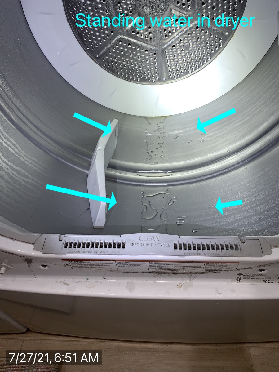 Why is there water in my clothes dryer? Carefree Home Watch