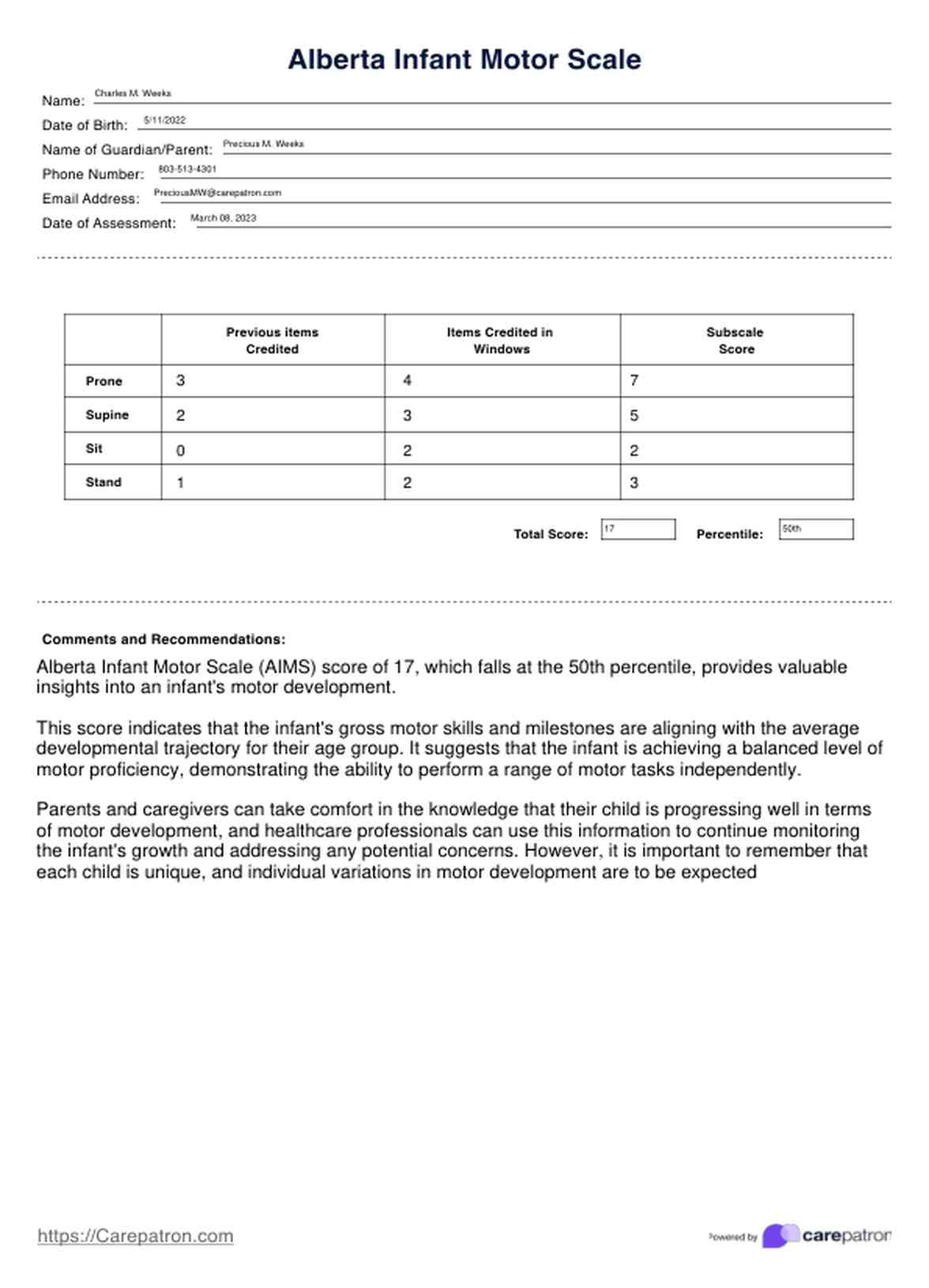 Alberta Infant Motor Scale (AIMS) & Example Free PDF Download(03)