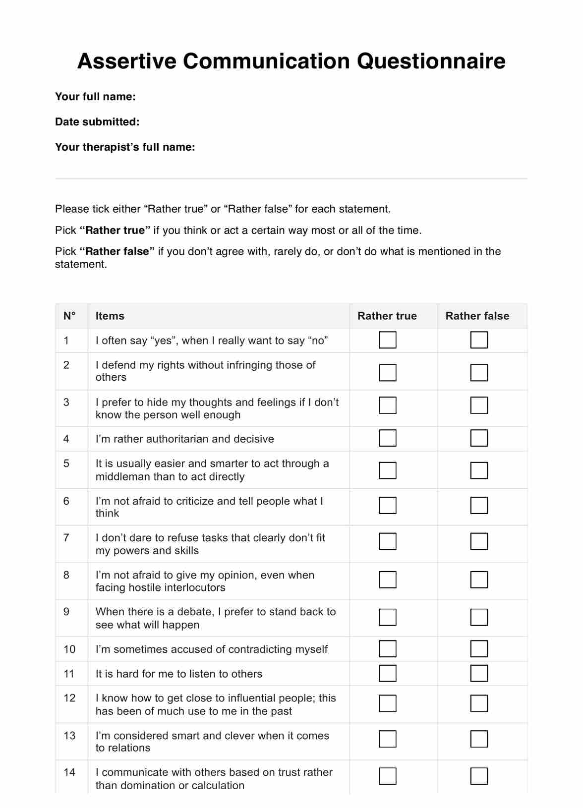 Assertive Communication Worksheet & Example | Free PDF Download