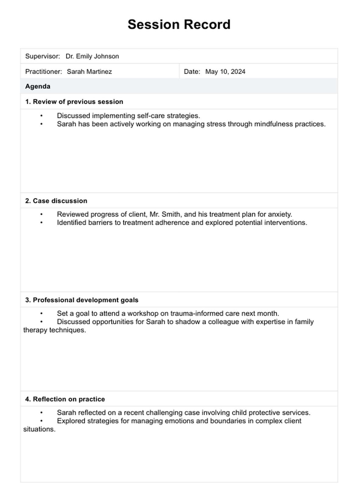 Supervisionsvorlage Soziale Arbeit und Beispiel | Kostenloser PDF-Download