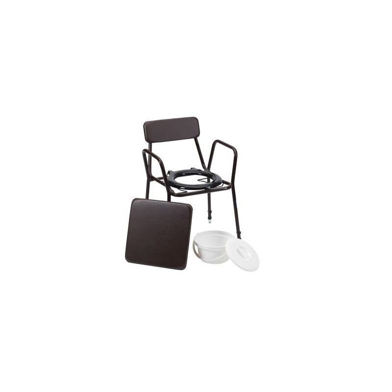 Stacking Commode Adjustable Height & Removable Arm Rests