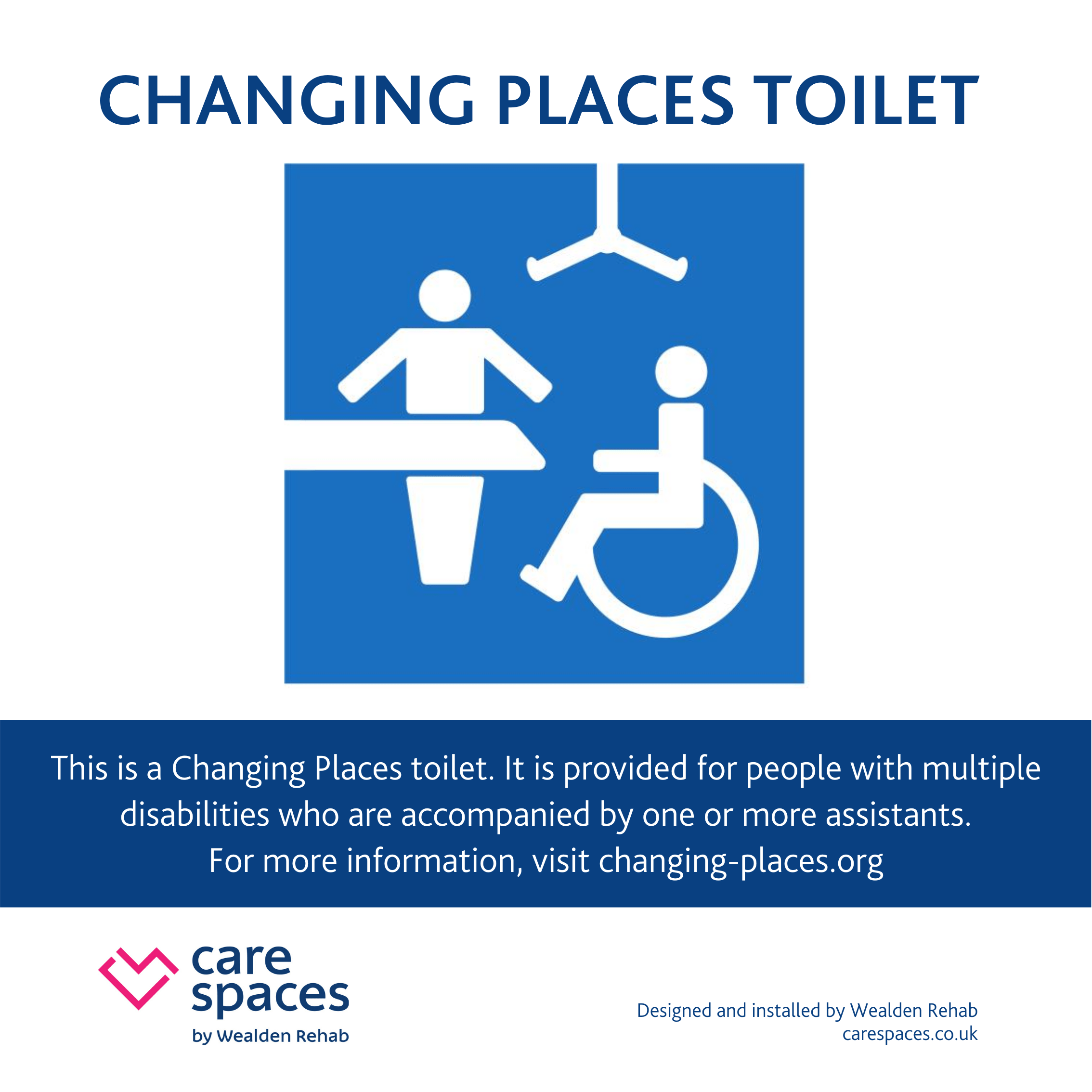 Changing Places Toilet Door Sign CareSpaces by Wealden Rehab
