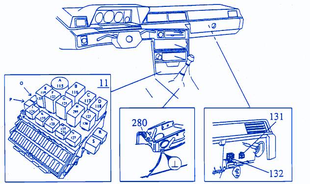 Volvo 760 Gle Turbo 1989 Main Fuse Box/Block Circuit Breaker Diagram